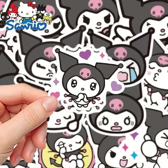 Kuromi Stickers 50pc Hello Kitty Love Sanrio Faces Emoji School Kids Emo Scene - Picture 2 of 5